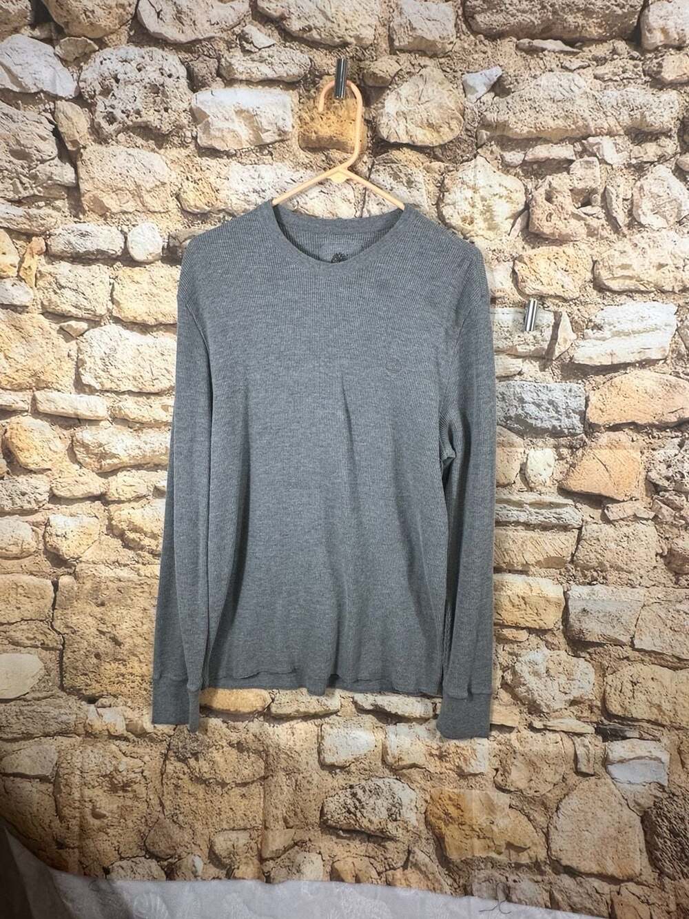 Timberland Waffle Knit Long Sleeve Crewneck Size L Gray
